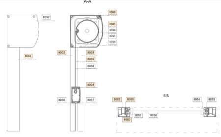 Габаритные размеры элементов AlumVertical-ZIP L