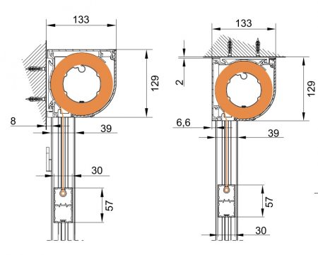 Кассетная система (размеры конструкции)