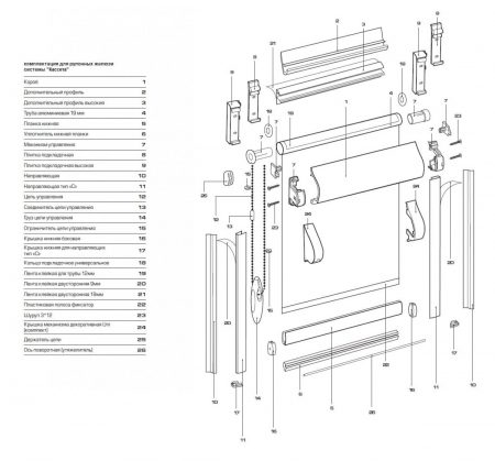 Кассетные рулонные шторы с направляющими