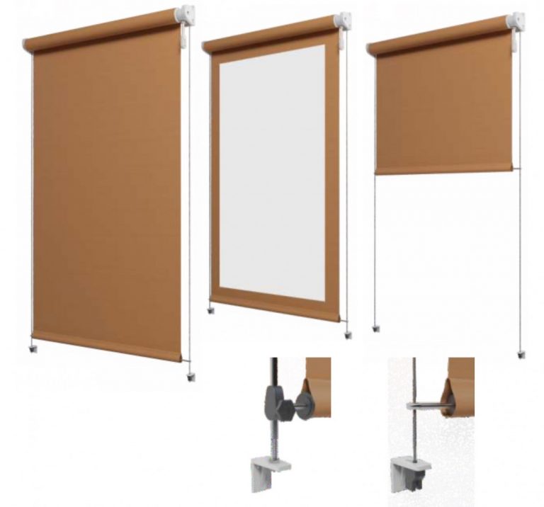 Мягкие окна с открытым валом и направляющими тросами