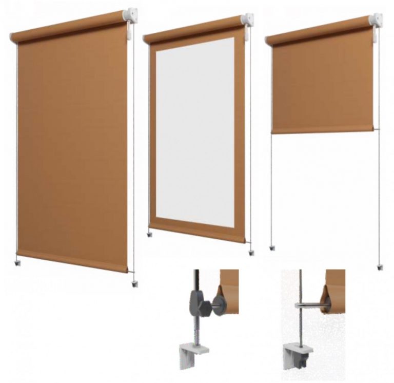 Рулонные мягкие окна с открытым валом