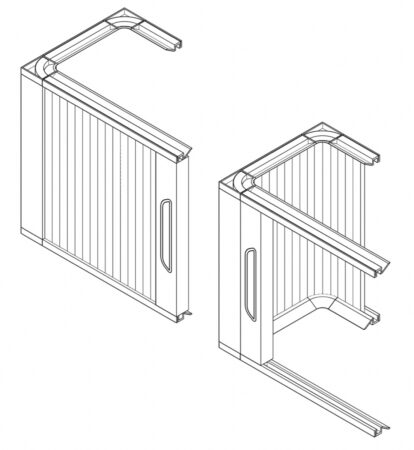 Жалюзи для ниши или шкафчика в ванной (горизонтальный ход на заднюю стенку)