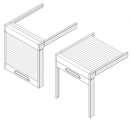 Жалюзи для ниши или шкафчика в ванной (вертикальный ход на заднюю стенку)